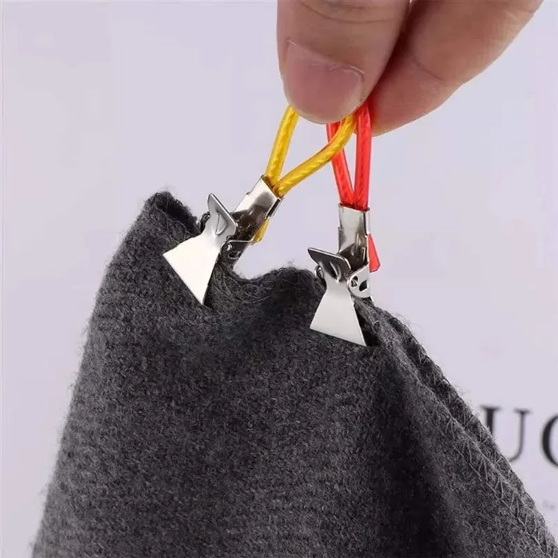 5PCS Clothes Pegs Stainless Steel Clothespins Colorful Laundry Tea Towel Hanging Clips Loop Clothes Folder Bathroom Accessories