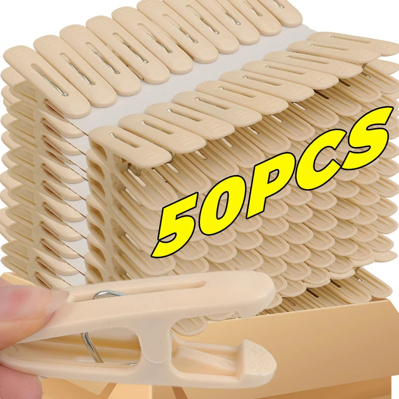 Plastic Clothespins Laundry Clips Bathroom No-Trace Drying Clothes Socks Towel Clips Home Kitchen Storage Clamps Drying Stand