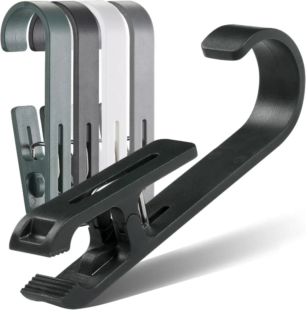Large Clothes Pins Towel Clips, 8 Pcs Multipurpose Clips Hook, Strong Plastic Clothes Hanger S Hook for Shower Curtain Laundry